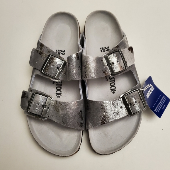 birkenstock vintage metallic gray silver